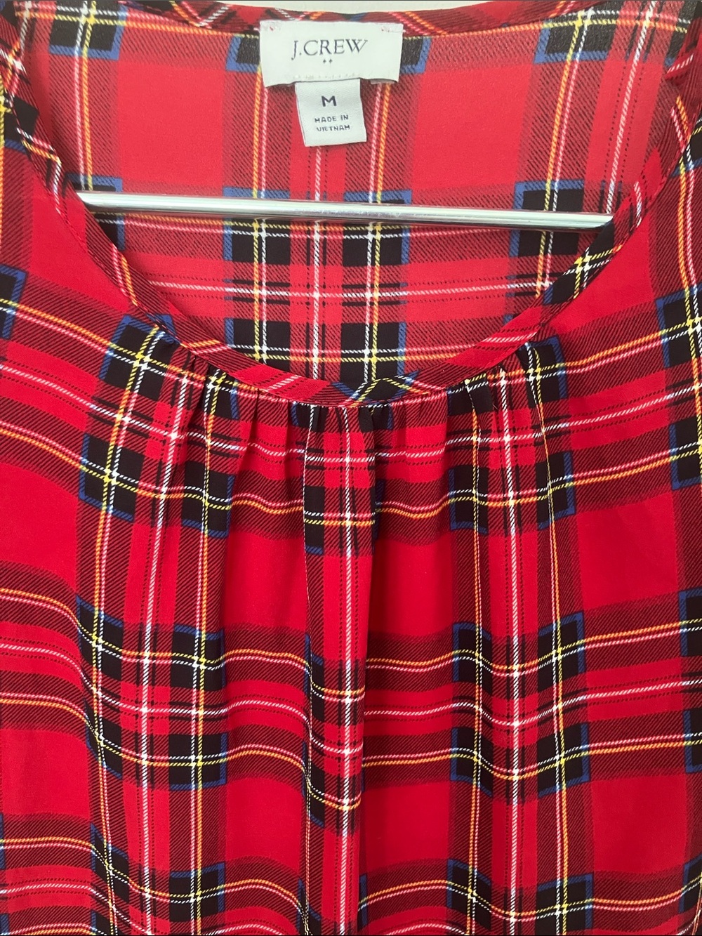 J. Crew Red Tartan Blouse - Picture 3 of 7